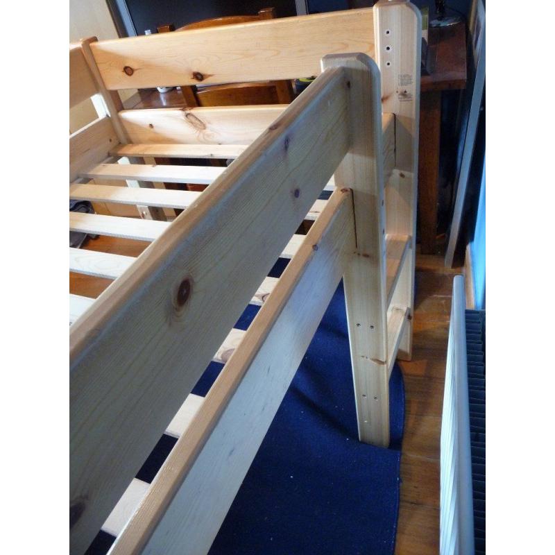 THUKA PINE MID-SLEEPER SINGLE BED - EXCELLENT QUALITY, V GOOD CONDITION