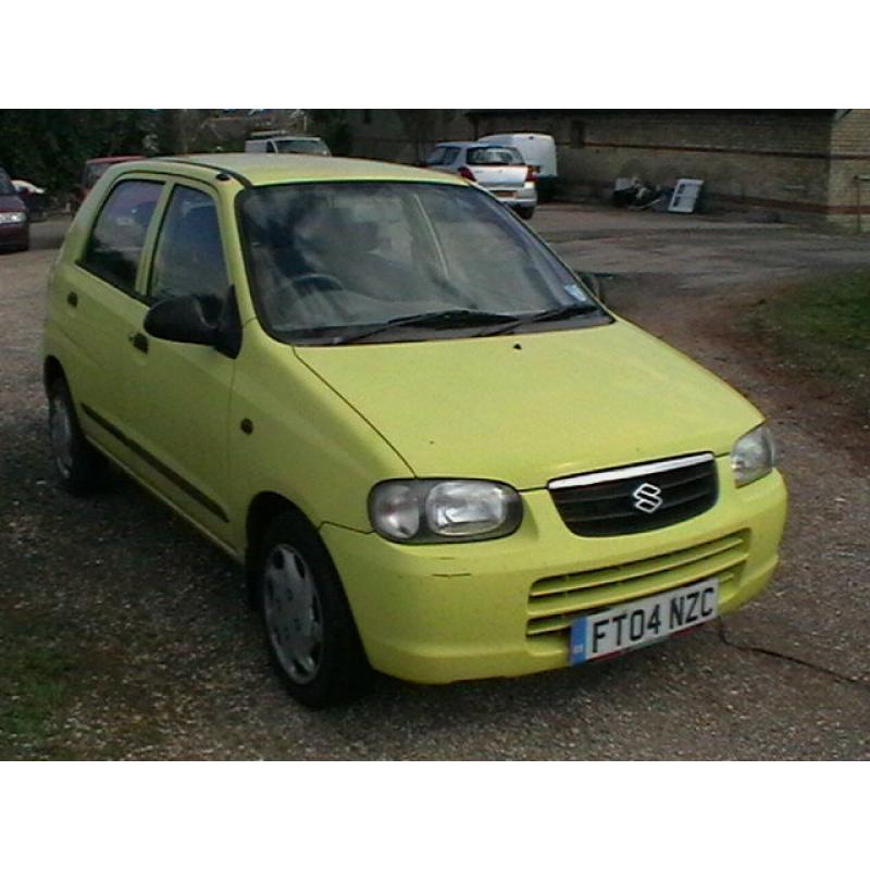 04 REG SUZUKI ALTO 1.1 GL 5 DOOR IN YELLOW MOT FAILURE REQUIRES SOME WORK