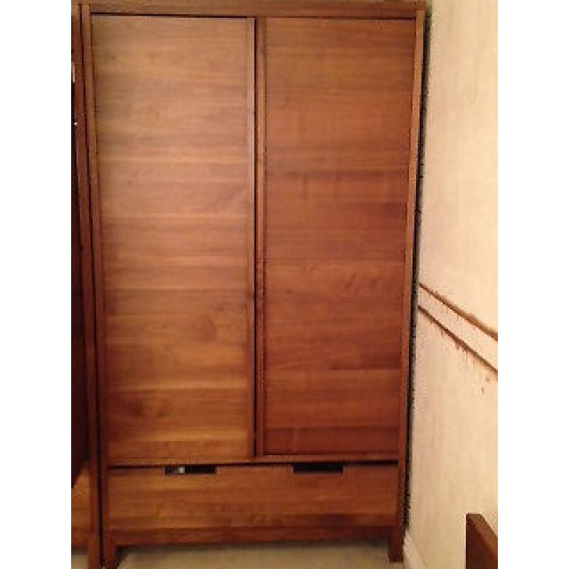 Walnut double wardrobe