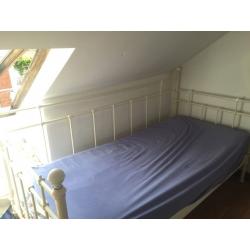 METAL FRAME SINGLE BED, OPTIONAL TWO MATRESSES INCLUDED