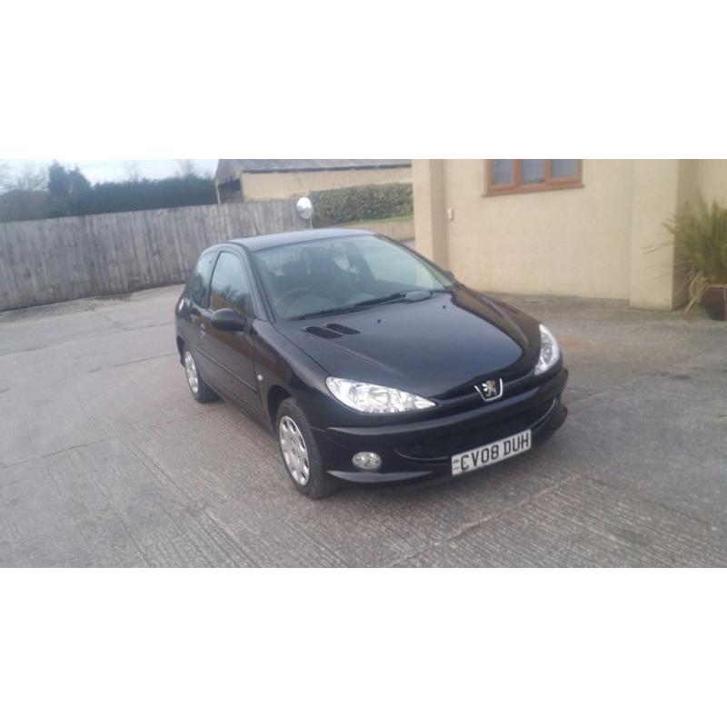 Peugeot 206 Black Manual Good Conditon 2008 MOT till next year