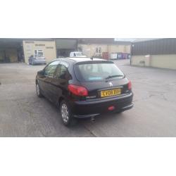 Peugeot 206 Black Manual Good Conditon 2008 MOT till next year