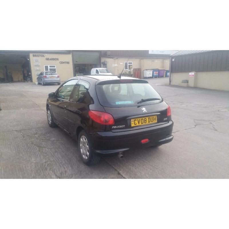 Peugeot 206 Black Manual Good Conditon 2008 MOT till next year