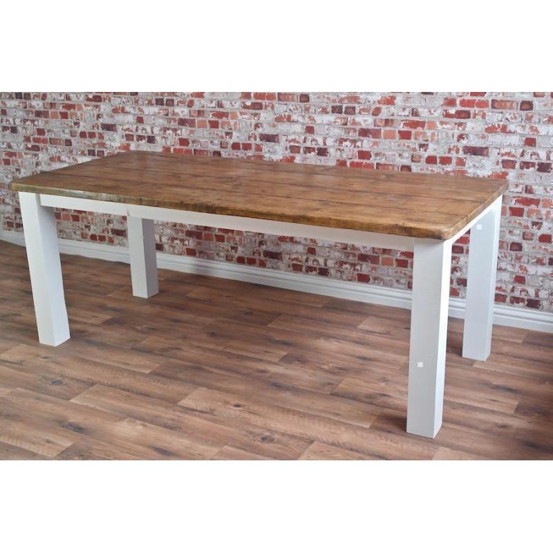 Reclaimed Rustic Farmhouse Pine Kitchen Dining Tables Wood Timber