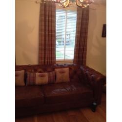 2 pairs highland check curtains