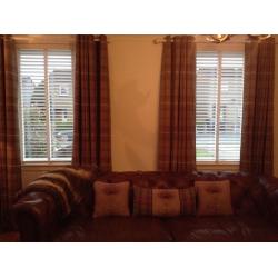 2 pairs highland check curtains