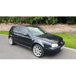 VW GOLF GT TDI 2003, 150 BHP. THREE DOOR. 100,000 MILES. BLACK WITH IVORY LEATHER.