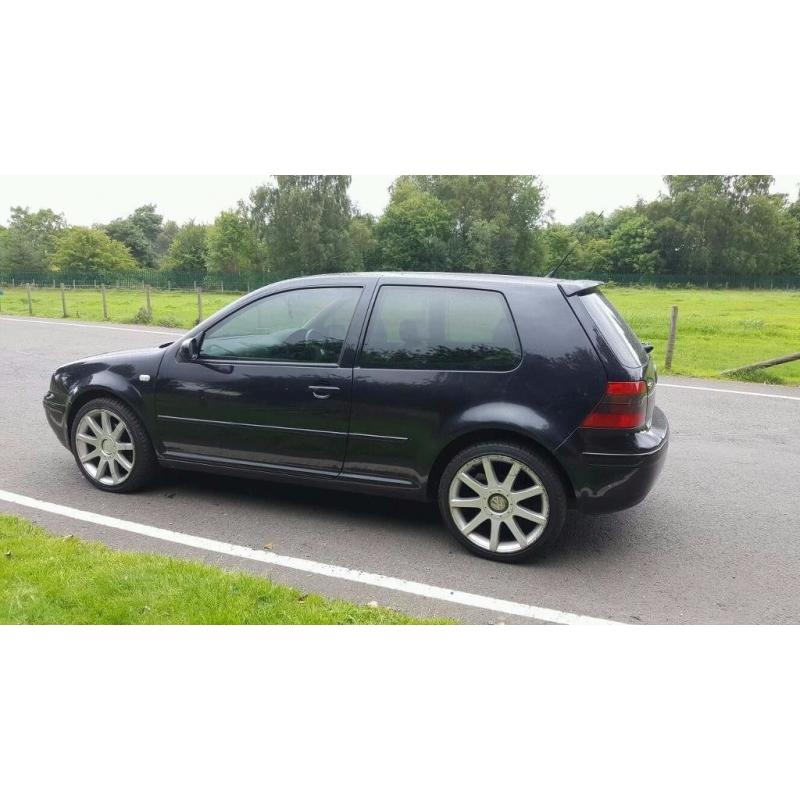 VW GOLF GT TDI 2003, 150 BHP. THREE DOOR. 100,000 MILES. BLACK WITH IVORY LEATHER.