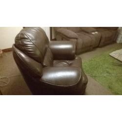 Brown Full Leather Armchair