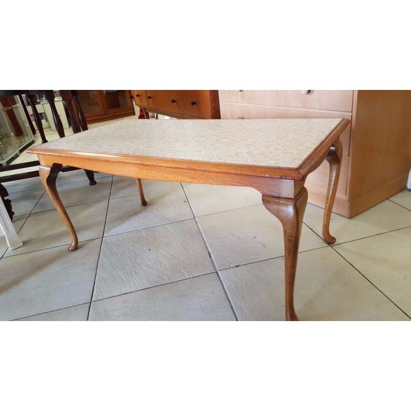 Retro Oak Coffee Table with Cream Top in Excellent Condition