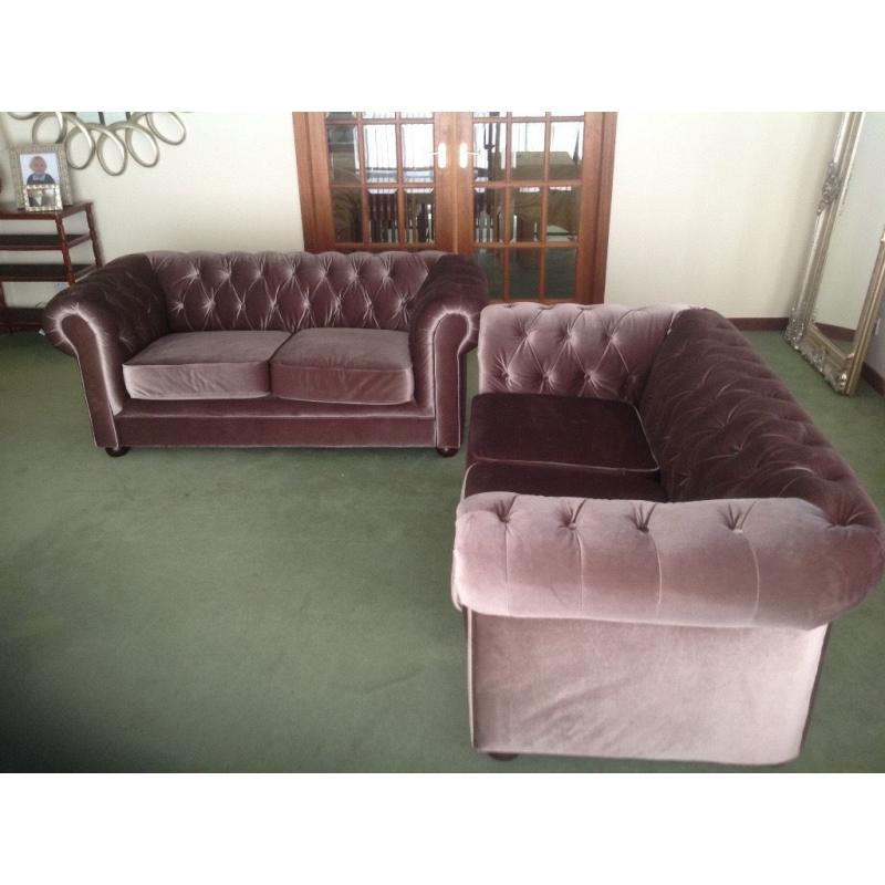 Velvet sofas x 2