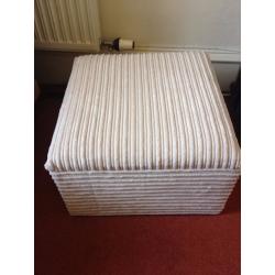 Large Beige Jumbo Cord Storage Box/pouffe/footstool