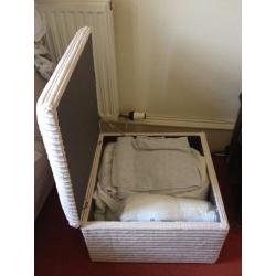 Large Beige Jumbo Cord Storage Box/pouffe/footstool