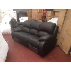 brand new - recliner sofas - leather - black and brown - delivered ** sale now on **