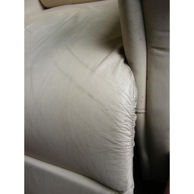 Electric Recliner Chair Cream Leather