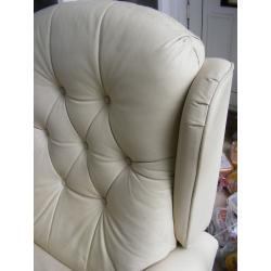 Electric Recliner Chair Cream Leather