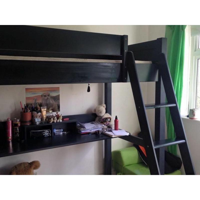High Sleeper - with shelf, cork board and desk ASPACE