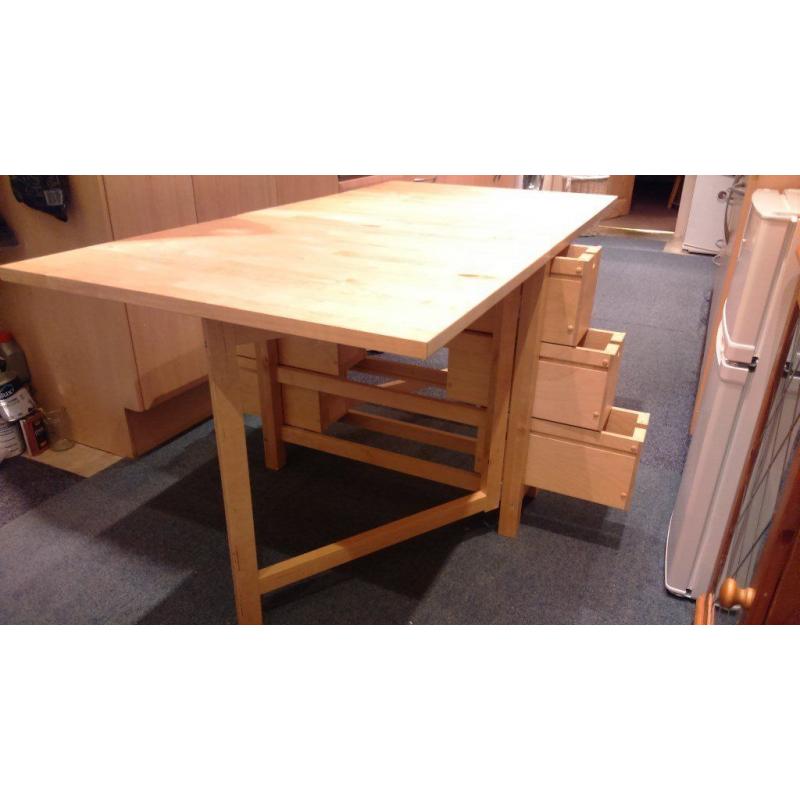 KITCHEN TABLE WITH DROP DOWN SIDES