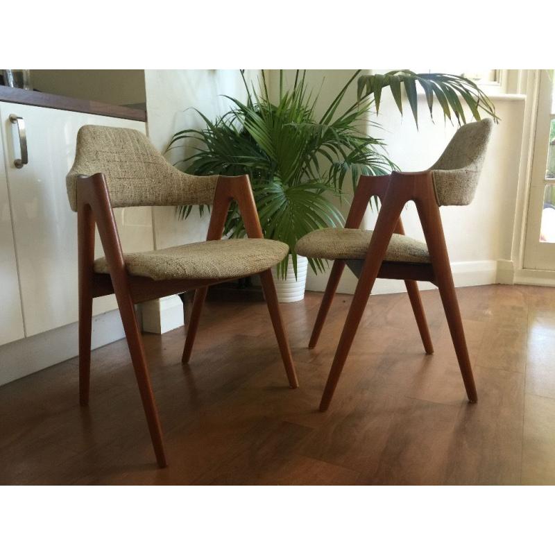 KAI KRISTIANSEN 1950's modern antique Danish chairs - classic vintage design