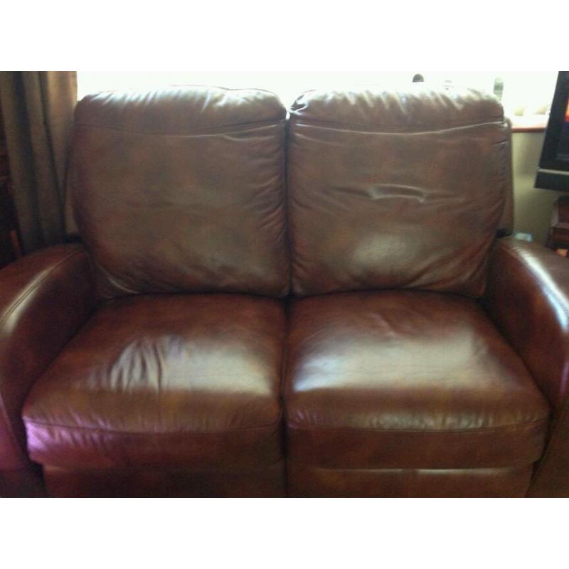 Brown 2 seater recliner settee