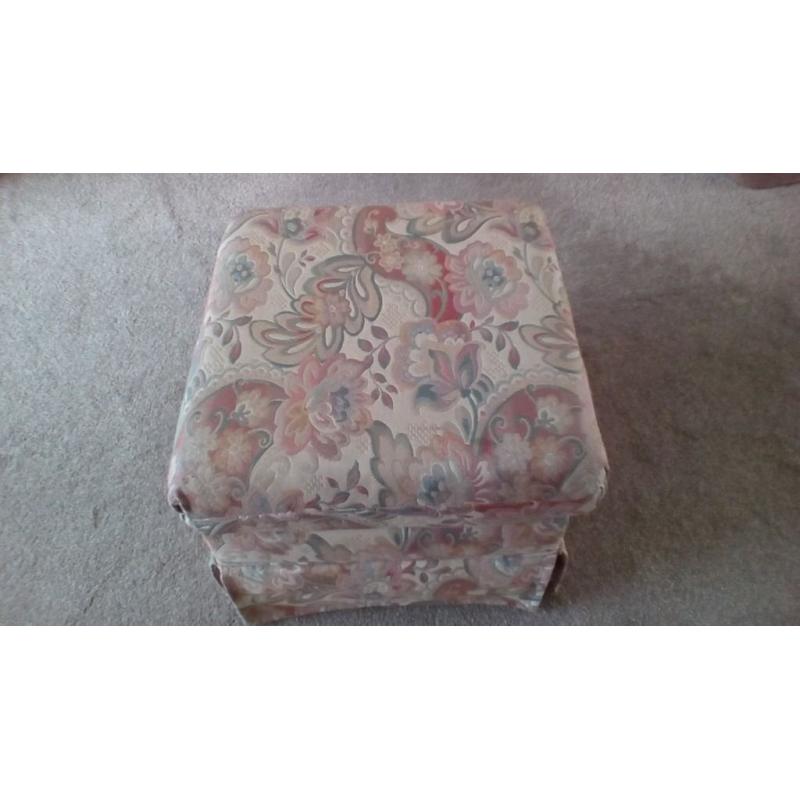 Large fabric pouffe stool