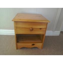 TWO PINE BEDSIDE TABLES