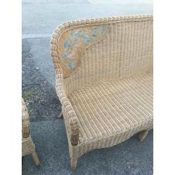 WICKER CAN SOFA AND CHAIR SUMMER GARDEN FURNITURE CONSERVATORY CAN DROP OFF