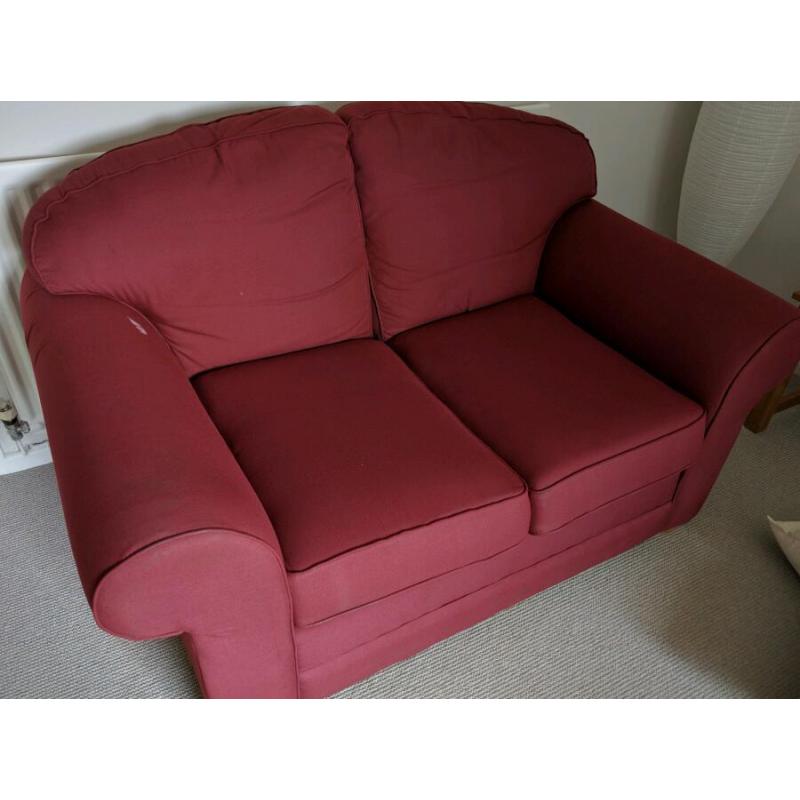 Red two seater sofa FREE