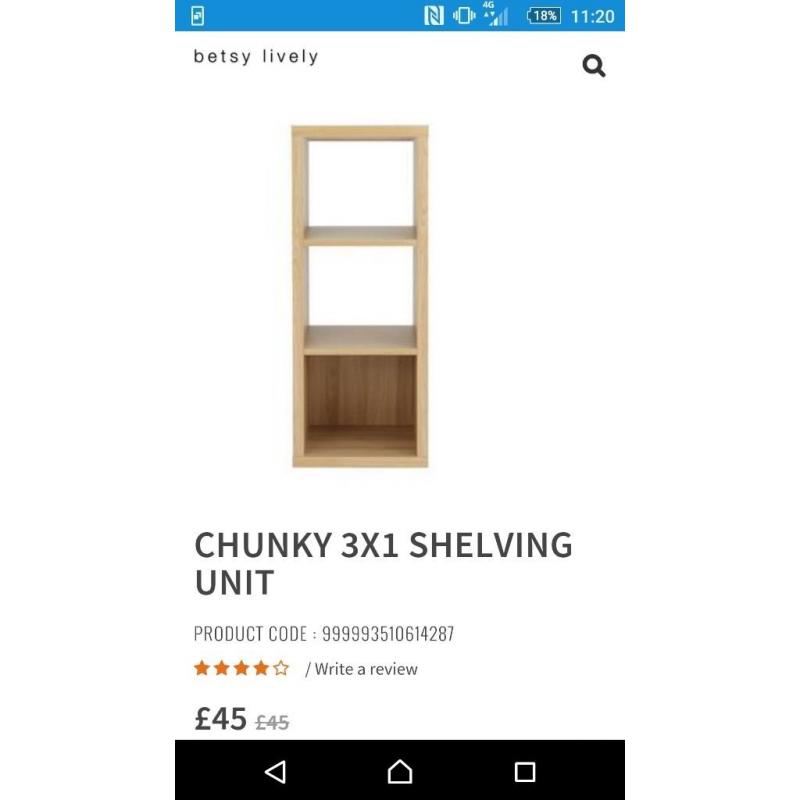 2x Betsy lively chunky shelves