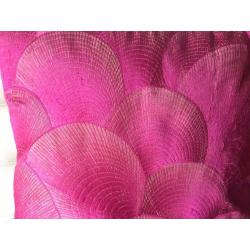 Pink silk thread geometric pattern cushion by Habitat