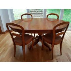 Grange solid cherry wood dining table and 6 chairs