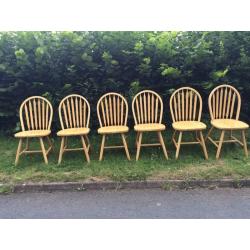 6 WOOD FARMHOUSE CHAIRS