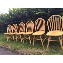 6 WOOD FARMHOUSE CHAIRS