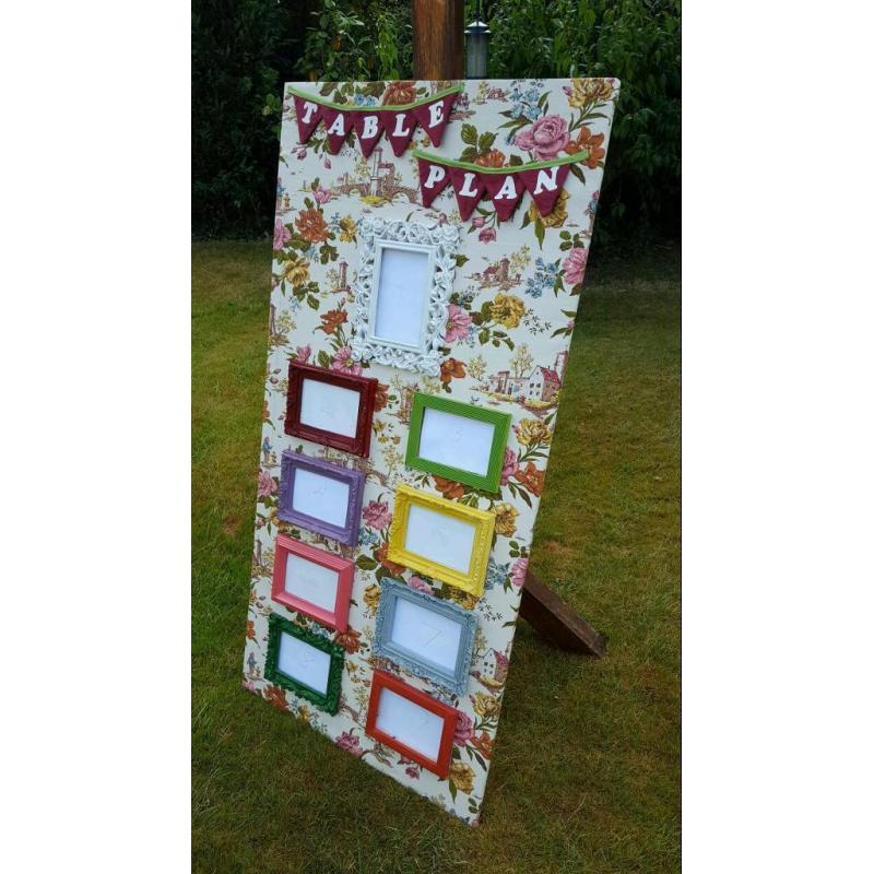 Wedding vintage shabby chic table plan