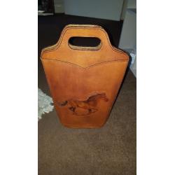 H&H leathercraft wine bag