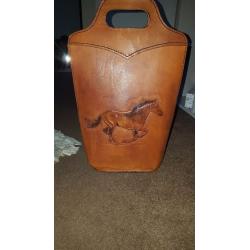 H&H leathercraft wine bag