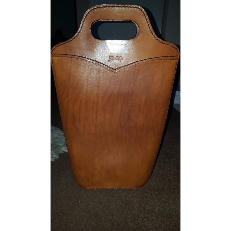 H&H leathercraft wine bag