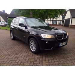 2012 BMW x3 diesel manual Xdrive 20D full black leather full screen sat mav service History 1 owner