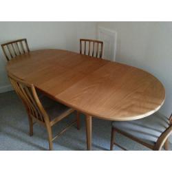 Dining table and chairs