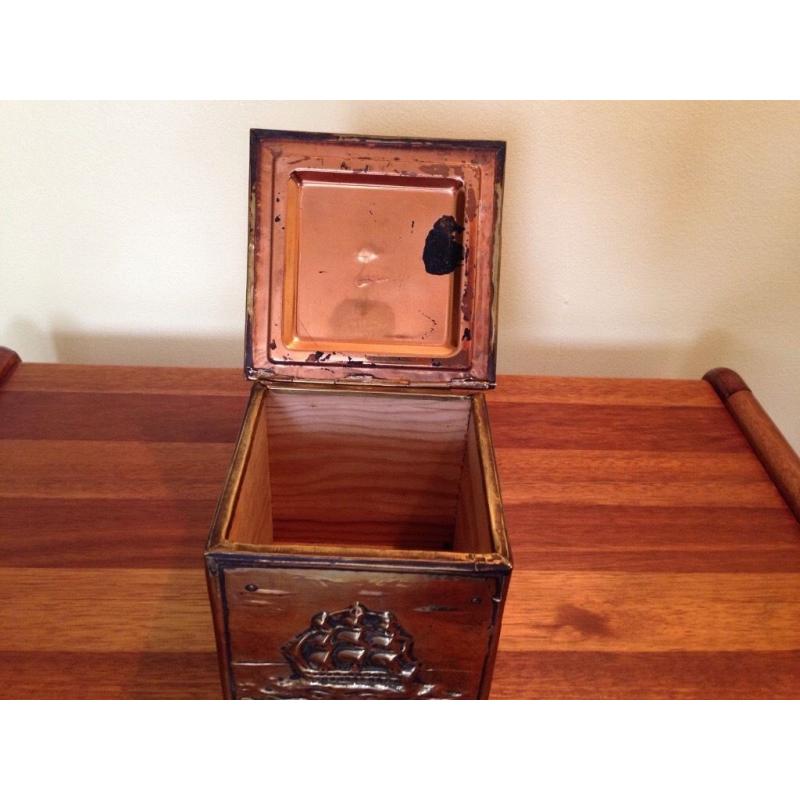 Very attractive Arts and Crafts wood and brass box