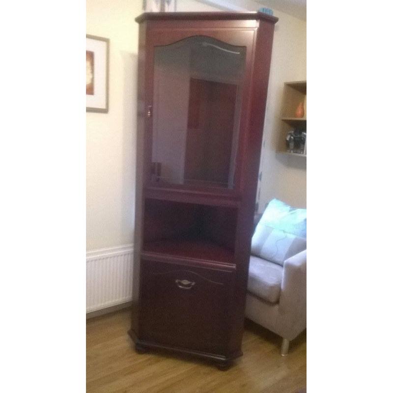 McDonagh mahogany corner display units (two)