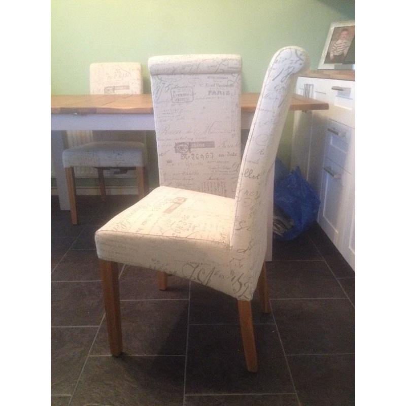 Oak dining table and chairs