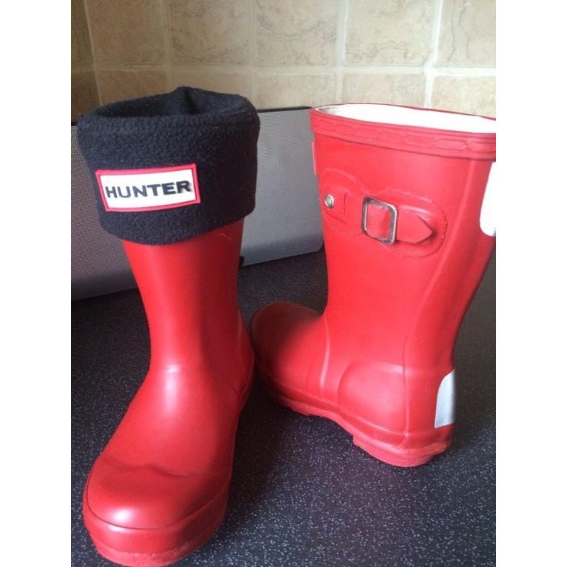 Wee girls real Hunter wellies & socks