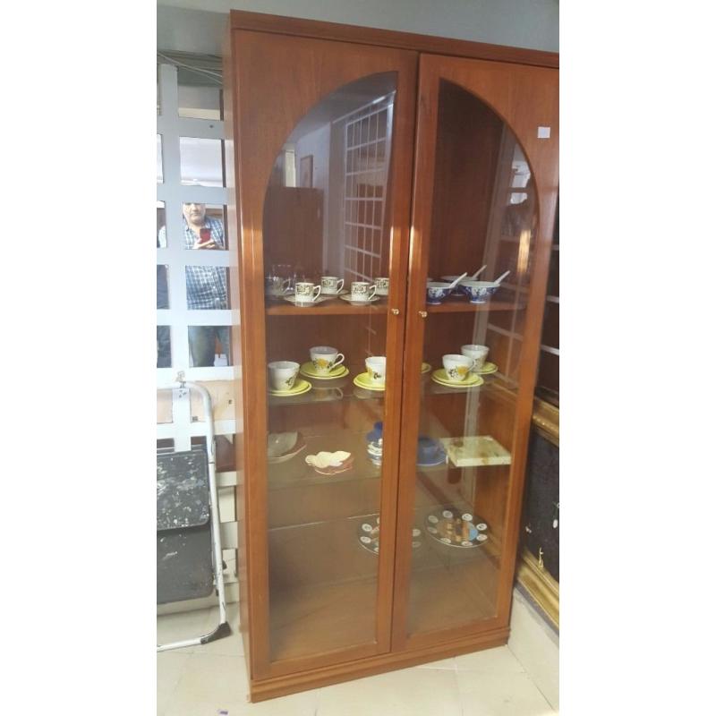 Real Wood Arch Glass Display Unit in Excellent Condition