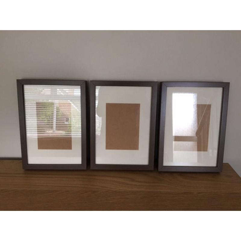 Set of 3 brown IKEA frames