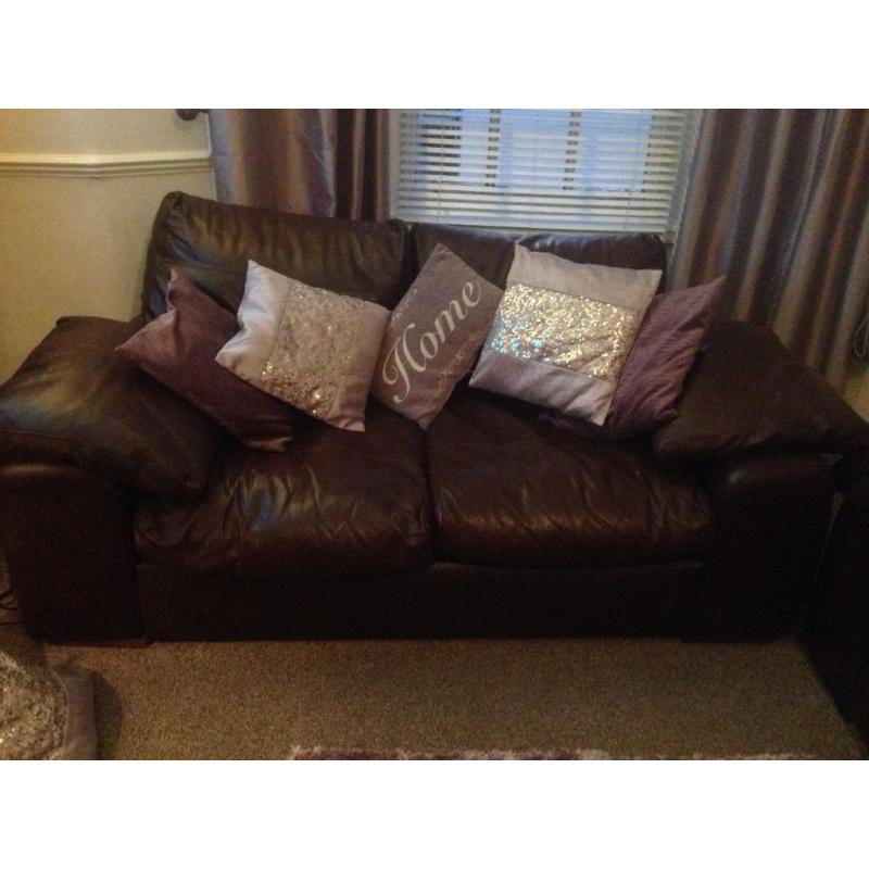 Two and three seater leather sofa. Great condition selling at price due to moving house ASAP.