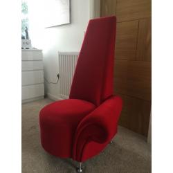 Red Velvet High Back Chair