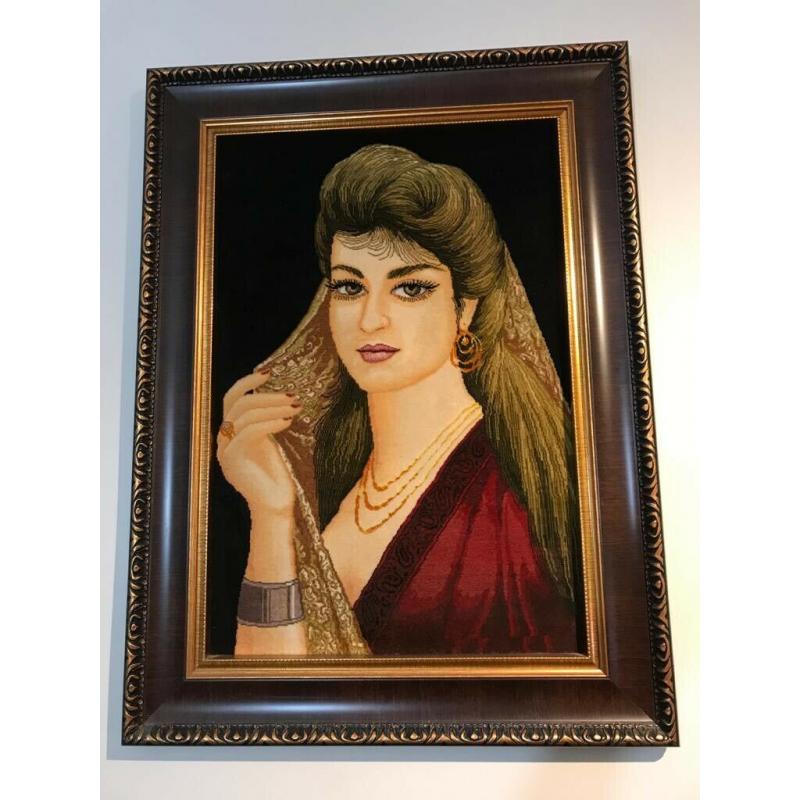 Framed persian handmade rug art