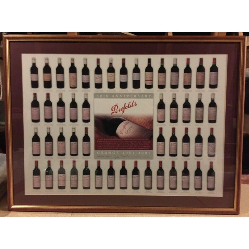 Penfolds Grange 50th anniversary limited edition framed print