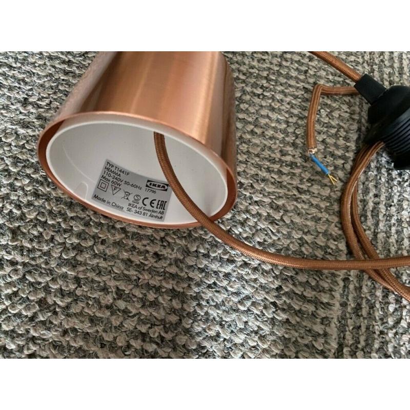 copper ceiling shade and fittings